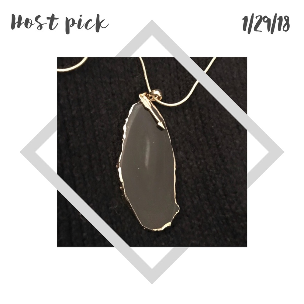 black geode slice with arrow necklace
